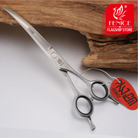 Fenice profesjonalne nożyczki do pielęgnacji psów zestaw do cięcia zakrzywione ścinanie 9CR zestaw nożyczek ze stali nierdzewnej 3